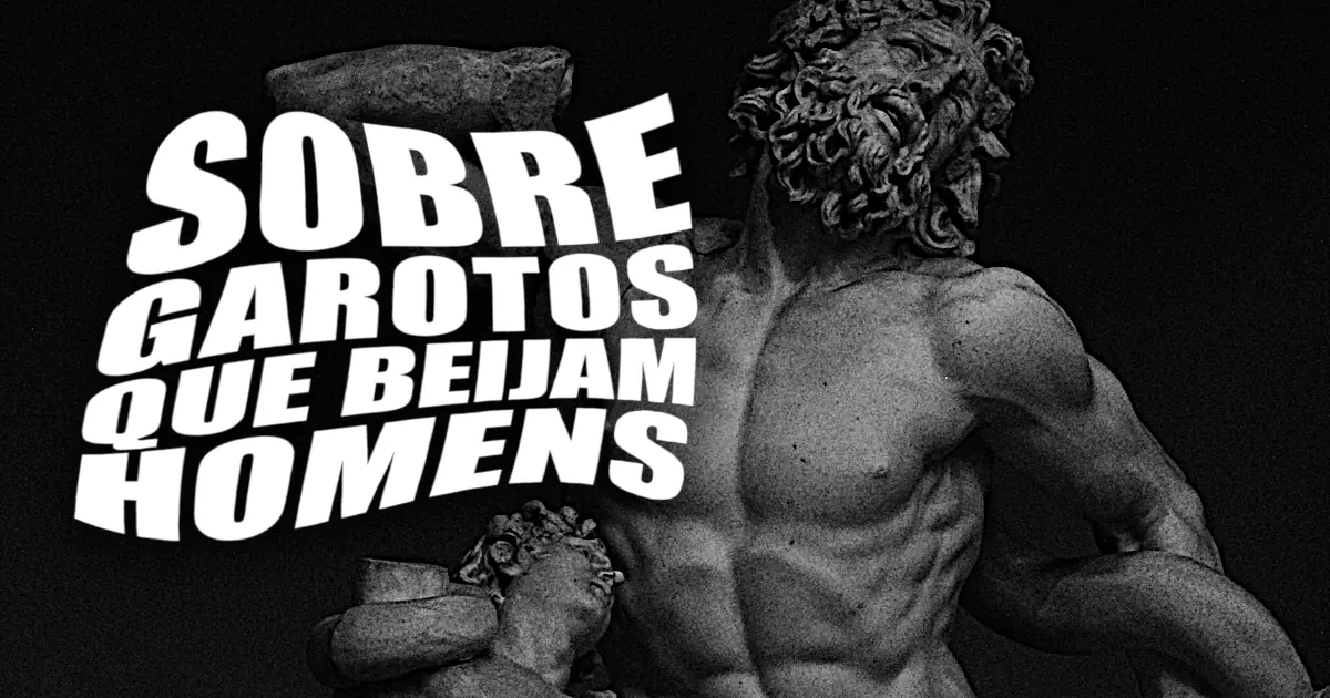 Imagem promocional do livro "Sobre garotos que beijam homens" por Eriq Cobra.